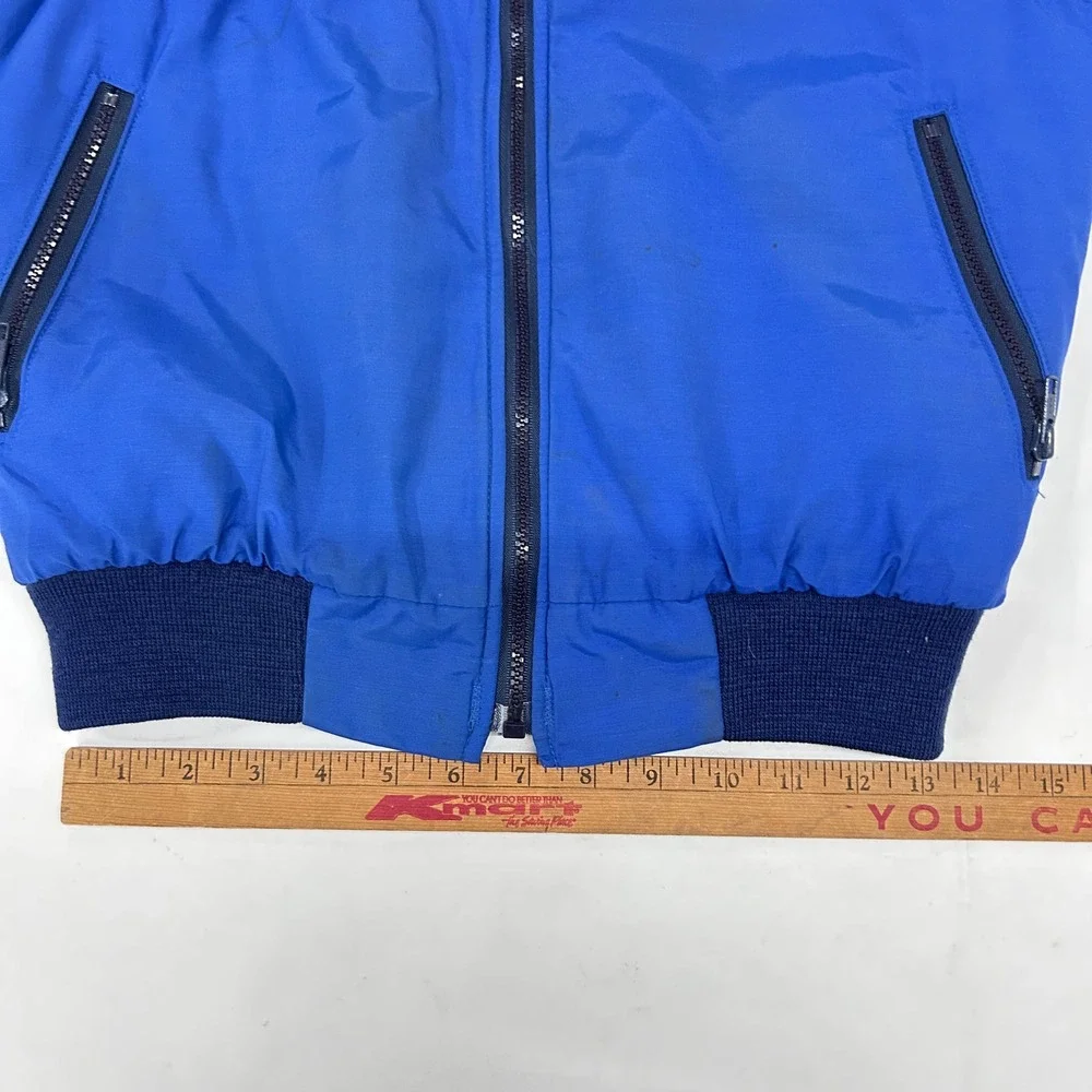 Lands End Vintage 90s Fleece Lined Vest Blue Made USA Outdoor Gorpcore Retro